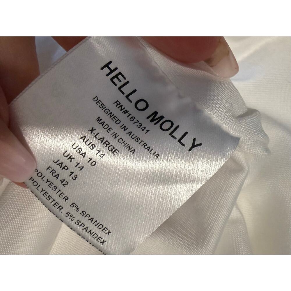NWT Hello Molly Lavish Soirées Mini Dress White XL 10 Ruffle Strap Bridal Shower - Picture 8 of 8